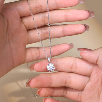 Moissanite Pendant Gemstone Necklace