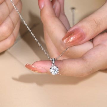 Moissanite Pendant Gemstone Necklace